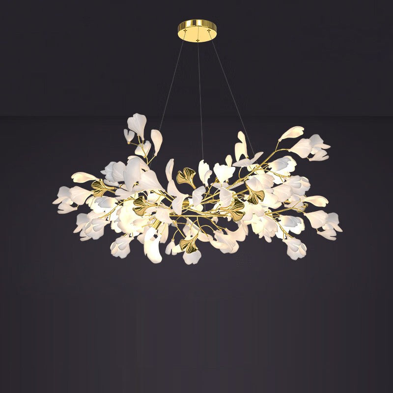 39 inch Porcelain Linear Gold Chandelier