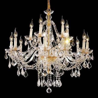 Gold plated 12 Light Bohemian crystal Chandelier