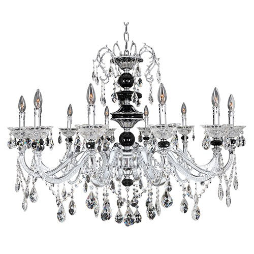 Faure Chrome 10-Light Chandelier with Firenze Clear Crystal