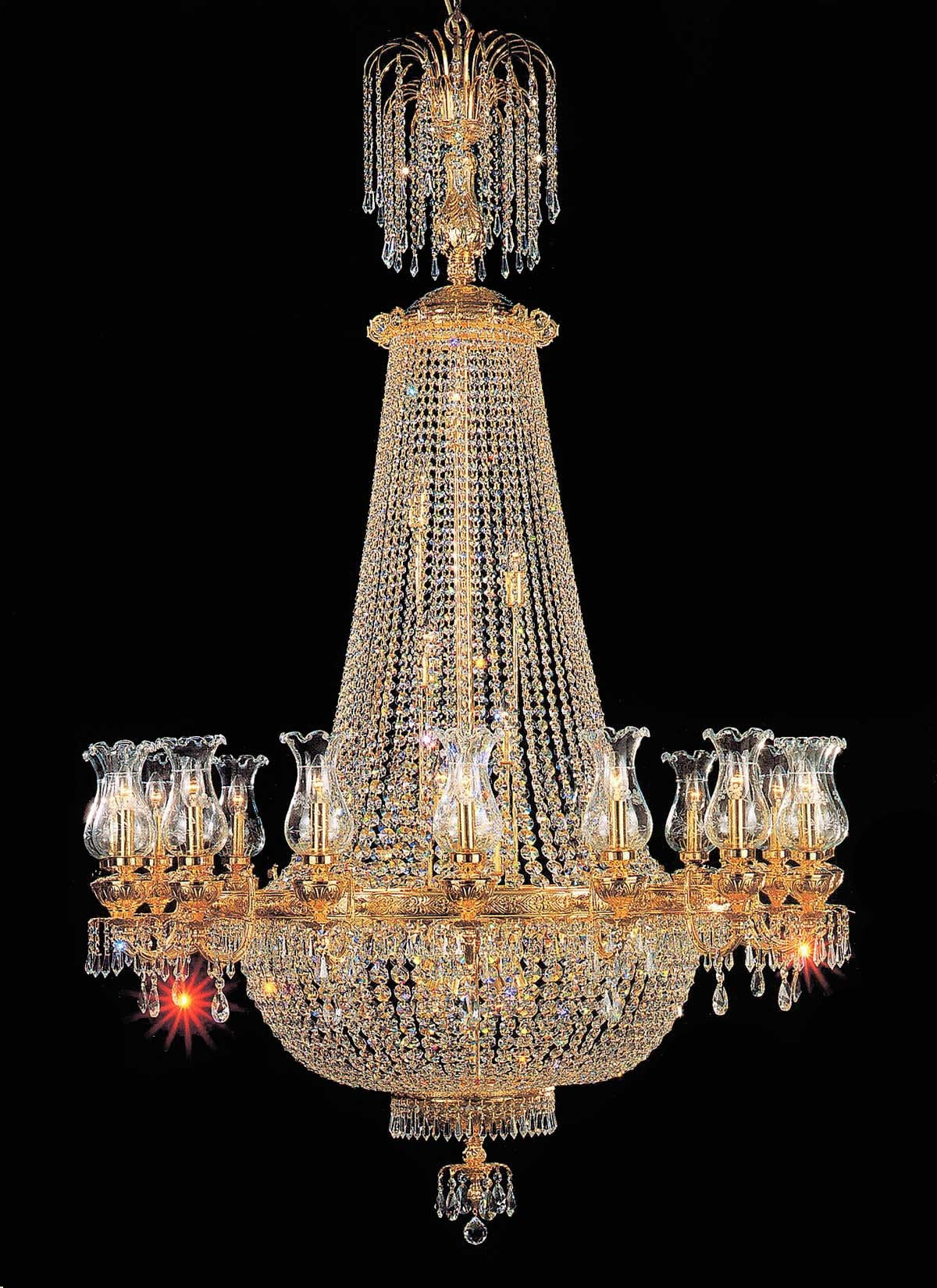 Entryway chandelier / foyer chandelier in gold plated finish