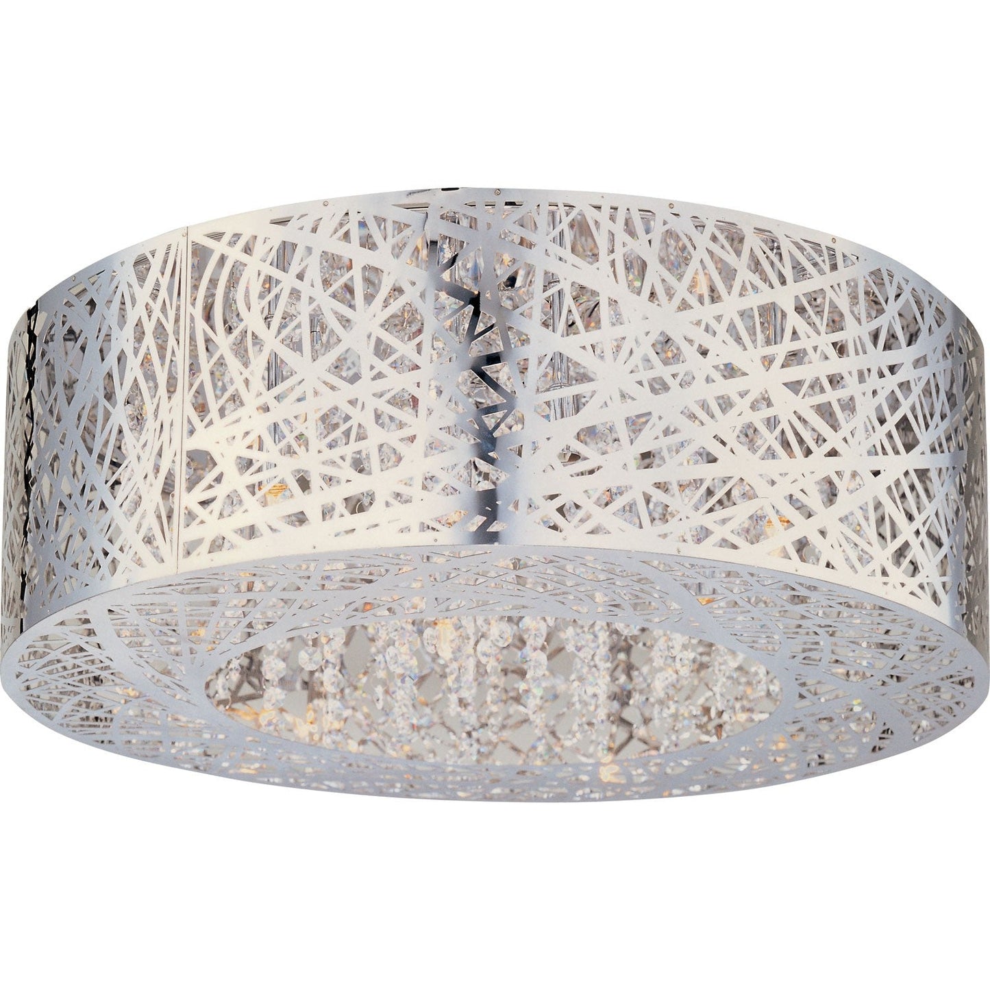 Polished Chrome Nine-Light LED 24-Inch Flushmount