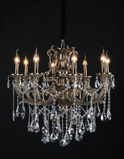 Gold plated 8 Light Zinc Alloy crystal Chandelier