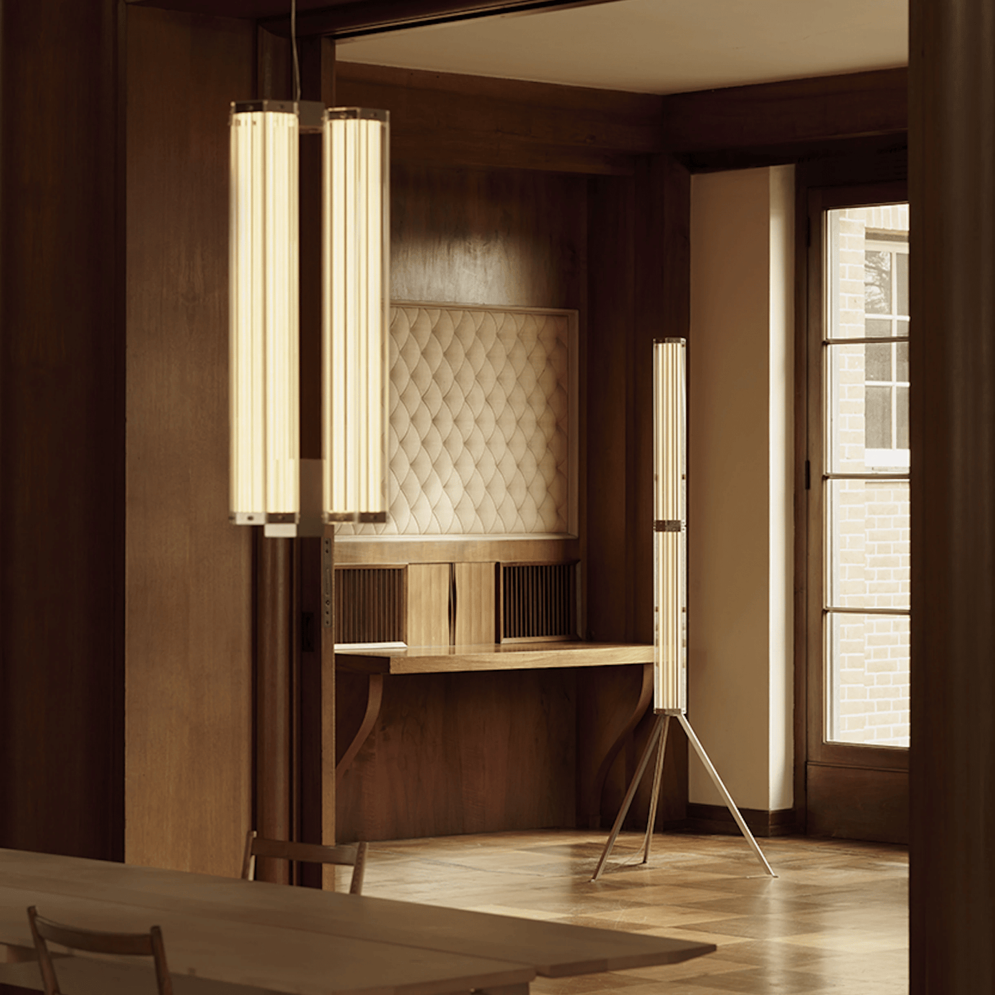 Hexagonal Glass Floor Lamp