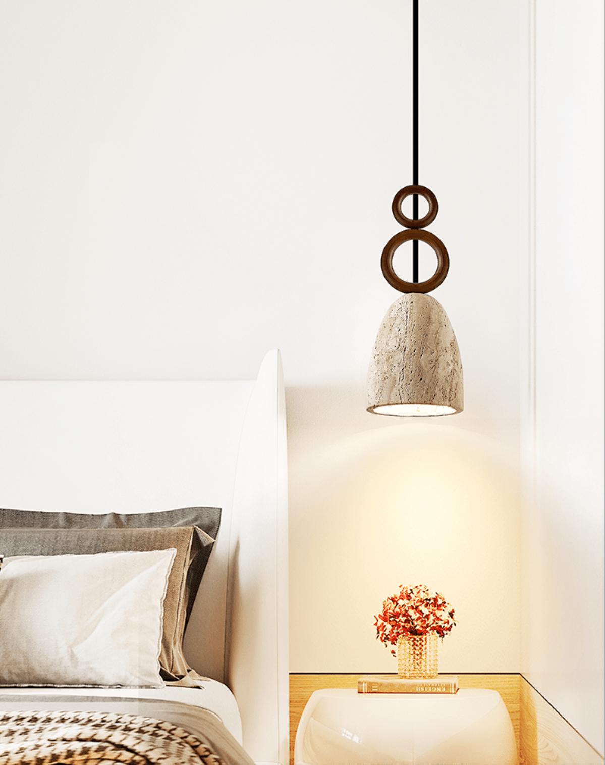 Stone Bell Rings Pendant Light