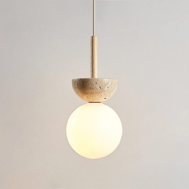 Travertine Half Duo Pendant Light