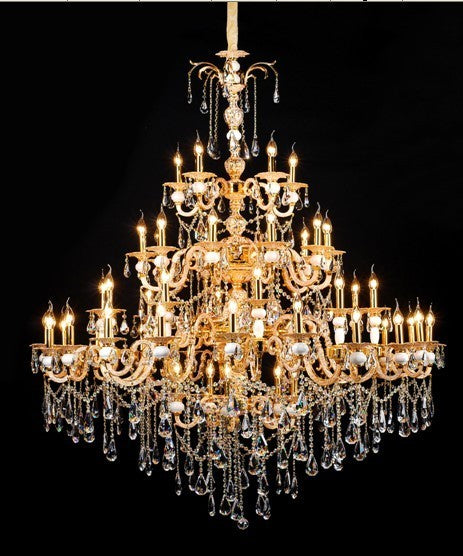 Gold plated 60 Light Zinc Alloy crystal Chandelier