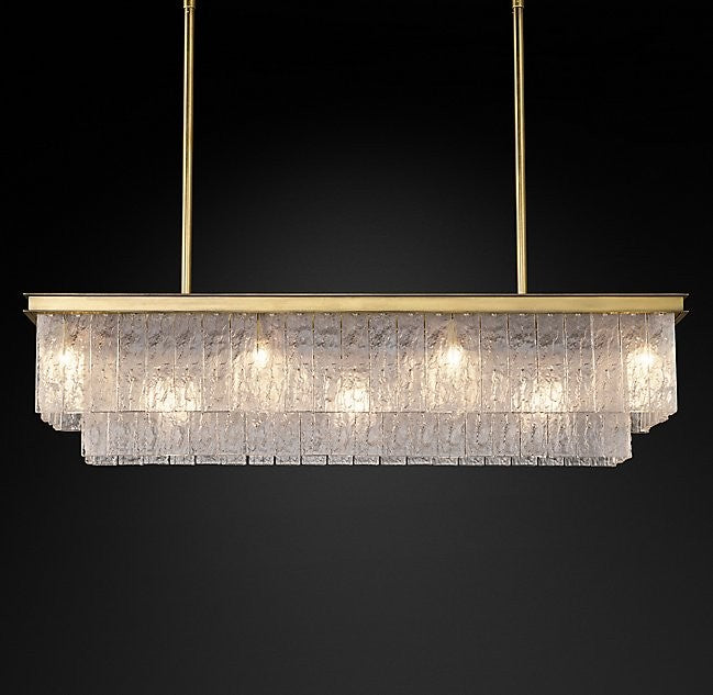 Modern style simple 11 lights rectangle glass chandeliers