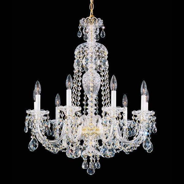 Gold plated 8 Light Bohemian crystal Chandelier