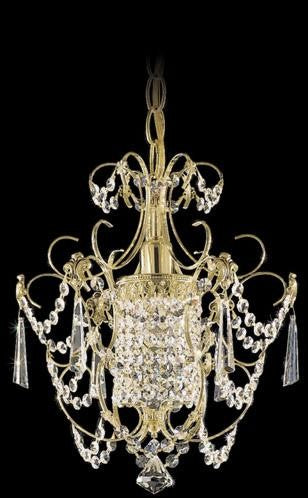 Gold One-Light Clear Heritage Handcut Crystal Chandelier, 12.5W x 14H x 12.5D
