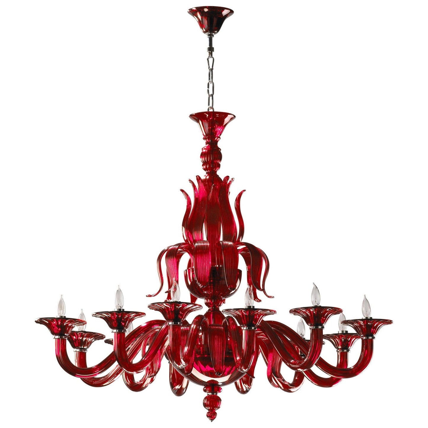 Red 12-Light Chandelier