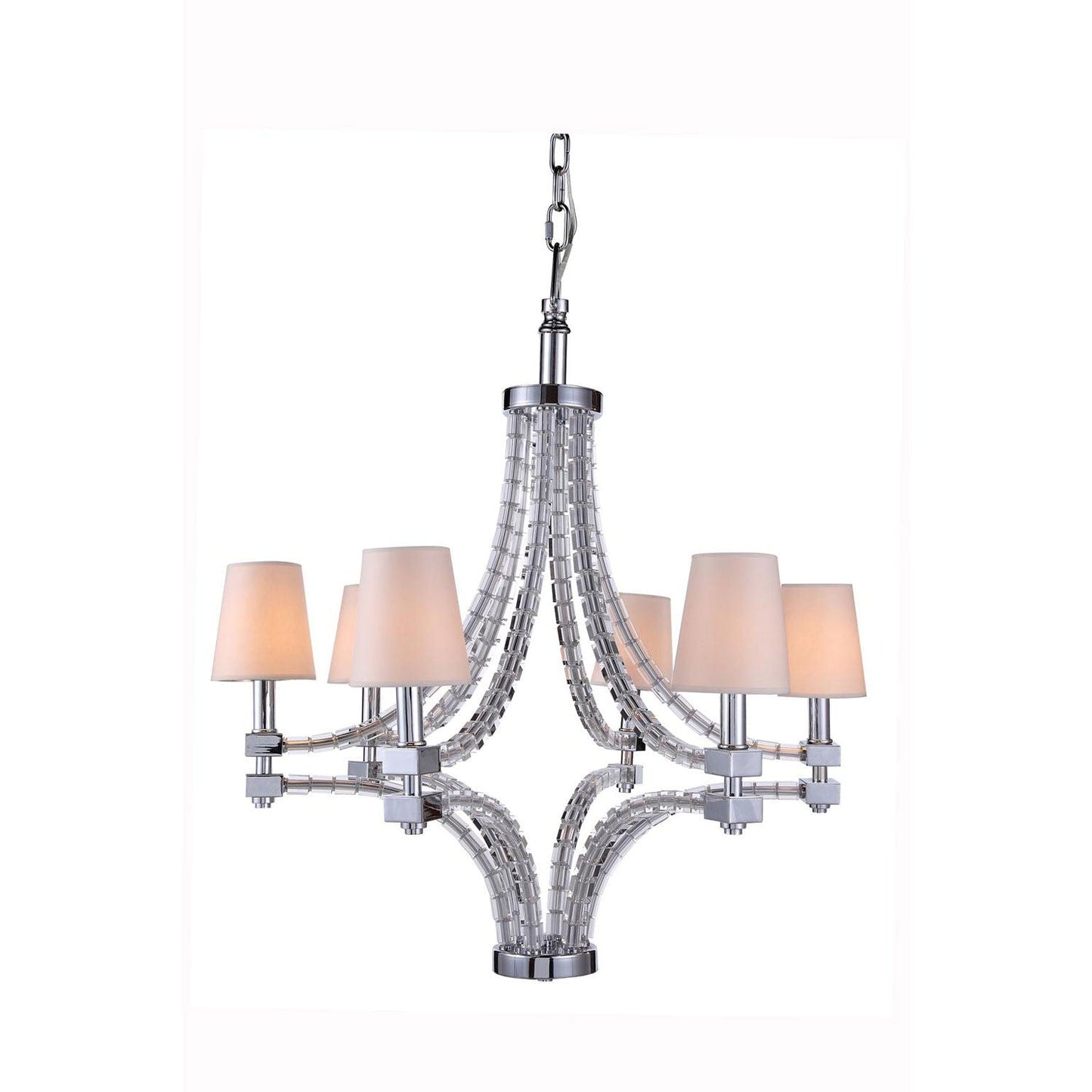 Polished Nickel Thirty-Six-Inch Chandelier