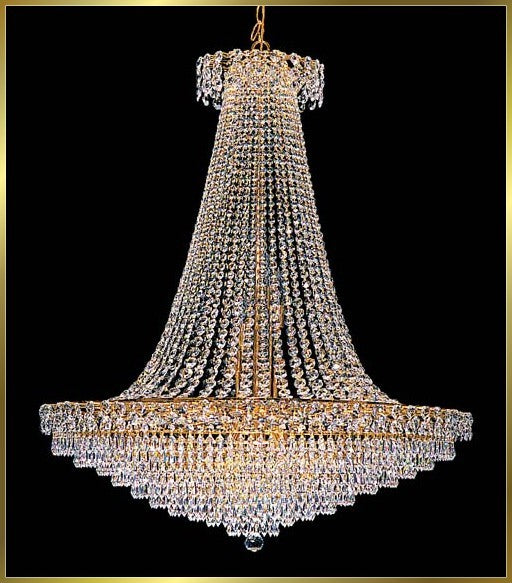 Gold plated crystal chandelier empire style for foyer