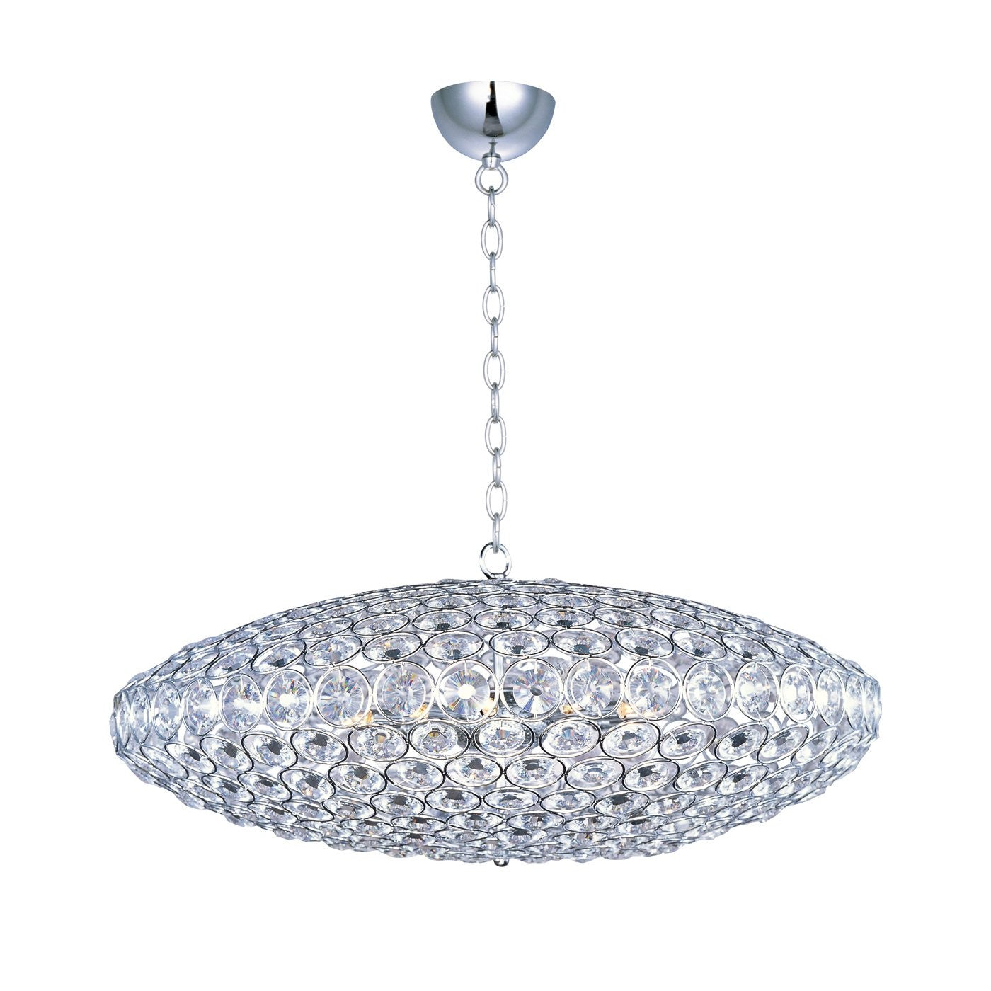 Contemporary Crystal Chandelier in polished chrome finish