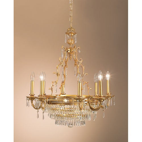 Renaissance French Gold Twelve-Light Chandelier