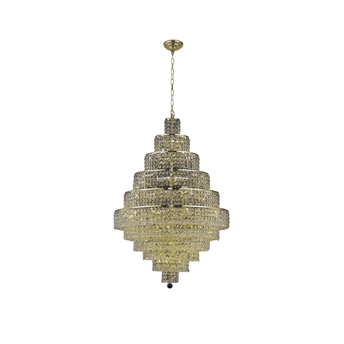 Maxim Gold Thirty-Light Chandelier with Clear Royal Cut Crystals