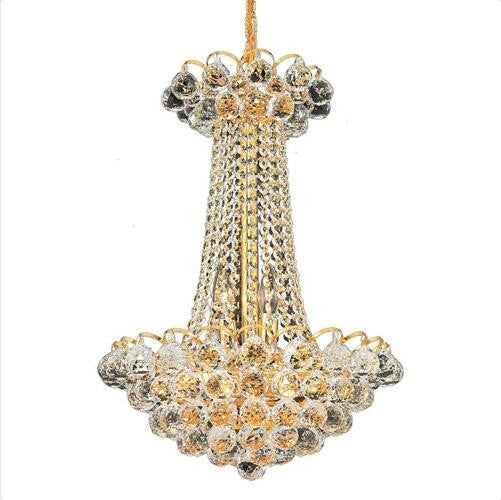 Gold Nine-Light 16-Inch Chandelier with Swarovski Strass Clear Crystal