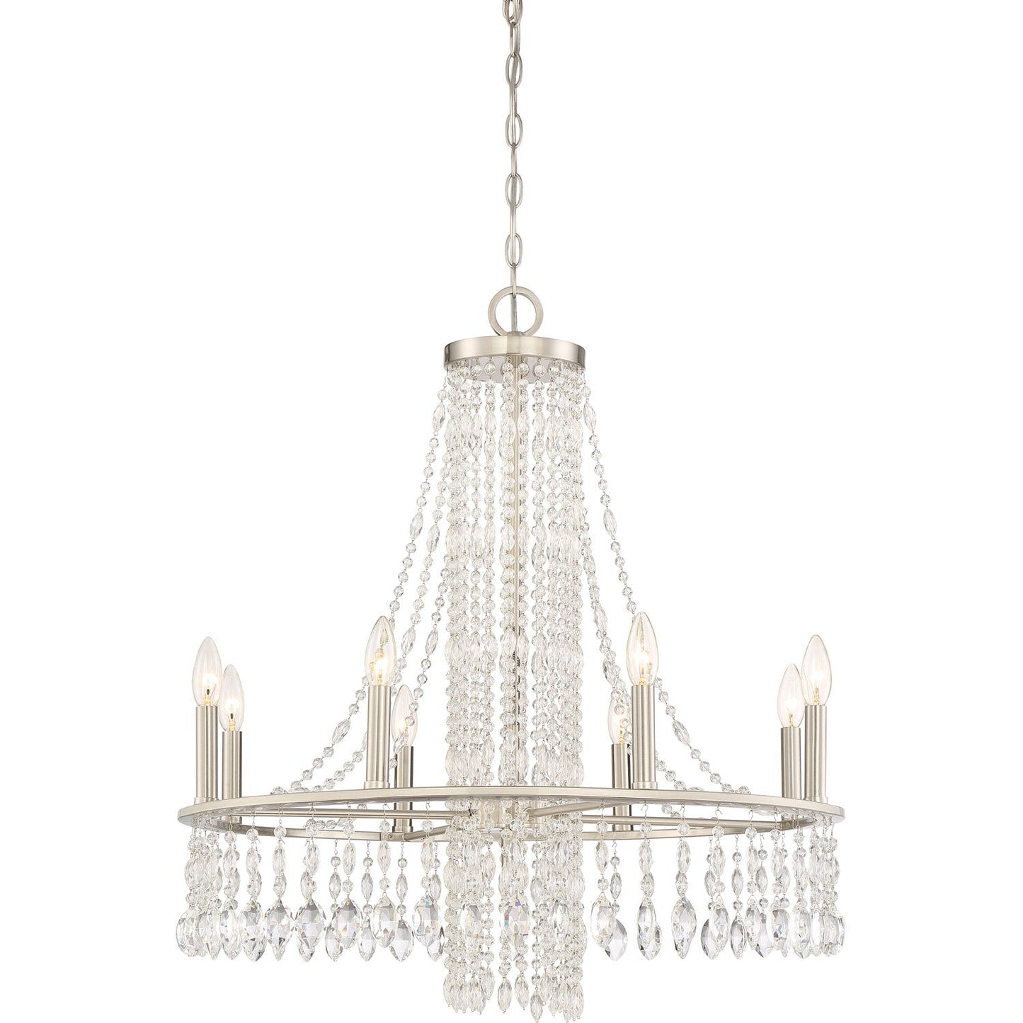 Nickel Eight-Light Chandelier