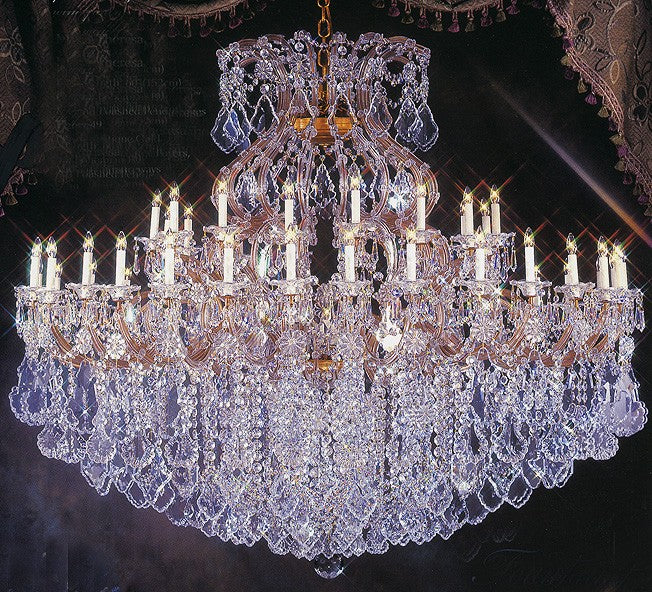 Gold plated Maria Theresa chandelier dressed with chinese number one crystal