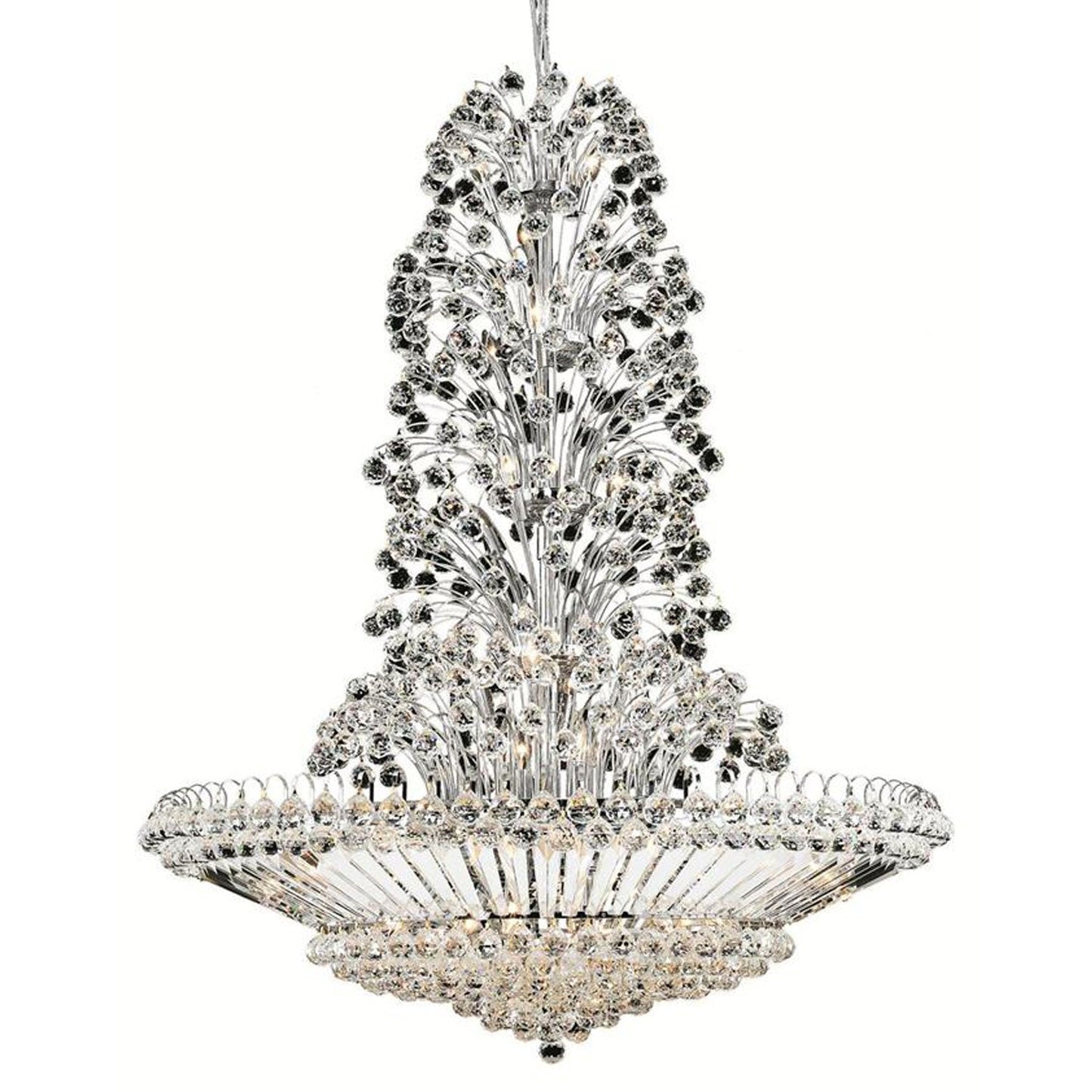 Sirius Chrome Forty-Three Light 48-Inch Pendant with Royal Cut Clear Crystal