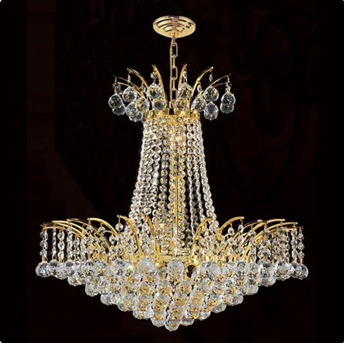 Eight-Light GoldFinish with Clear-Crystals Chandelier