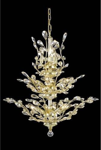 Gold 13-Light Chandelier with Golden Shadow Royal Cut Crystal
