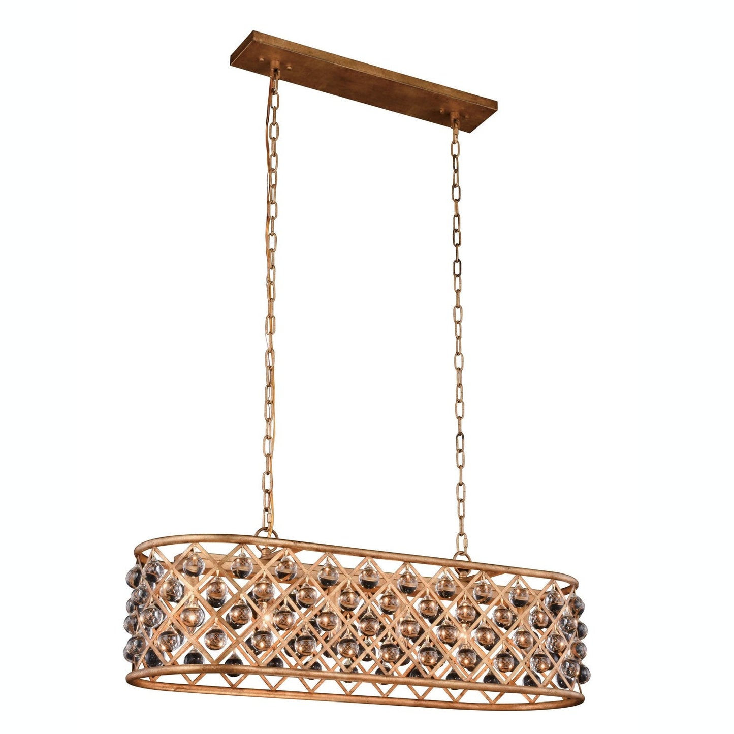 Madison Golden Iron 40-Inch Six-Light Pendant with Smooth Crystal