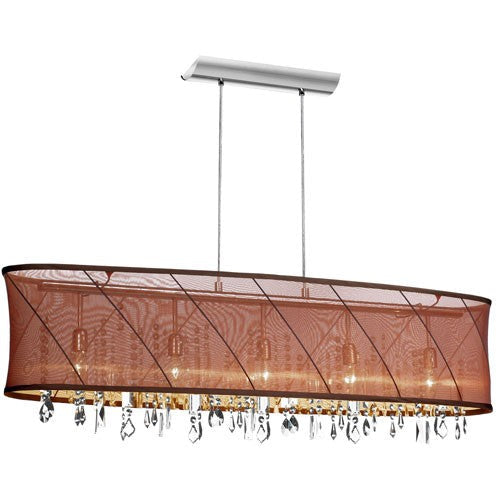Five Light Horizontal Crystal Pendant