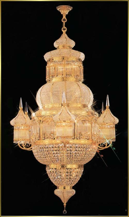 Entryway/ foyer large crystal chandelier in gold plated finish