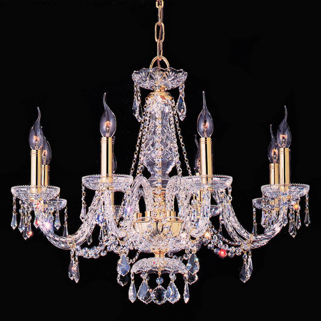 Gold plated 8 Lights Bohemian Crystal chandelier