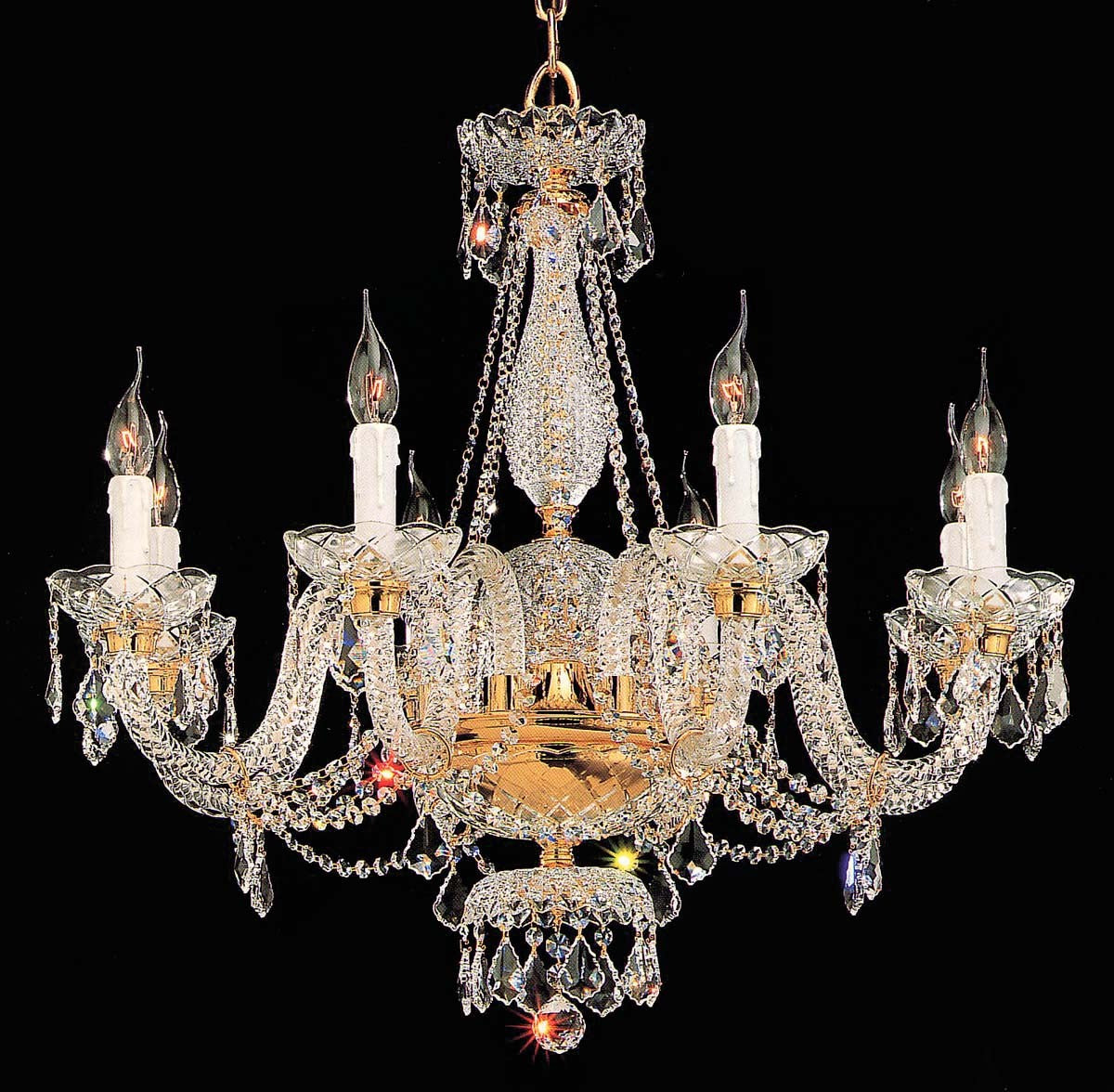 Gold plated 8 Lights Bohemian Crystal chandelier