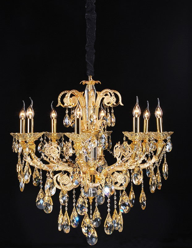 Gold plated 8 light traditional crystal Chandelier