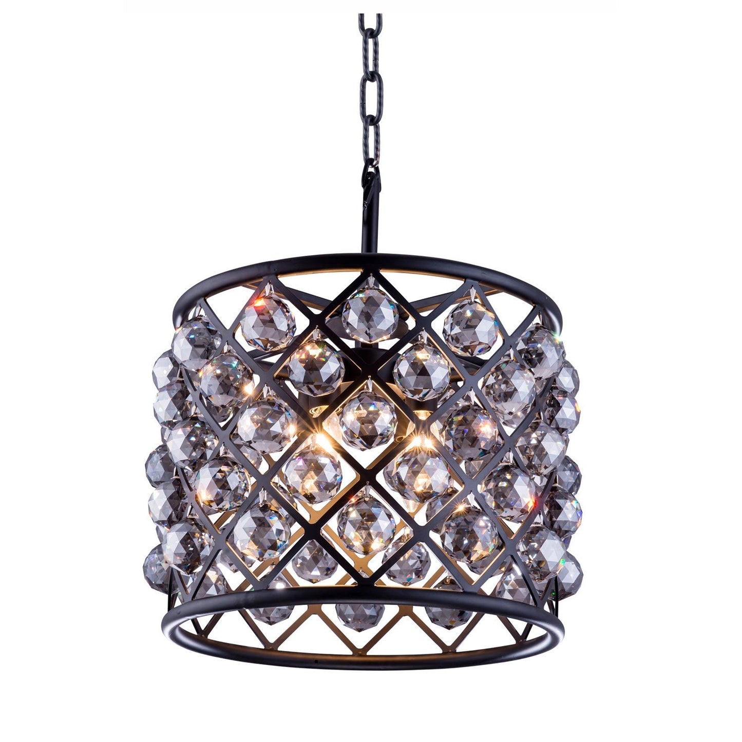 Madison Mocha Brown Four-Light Pendant with Royal Cut Silver Shade Crystals