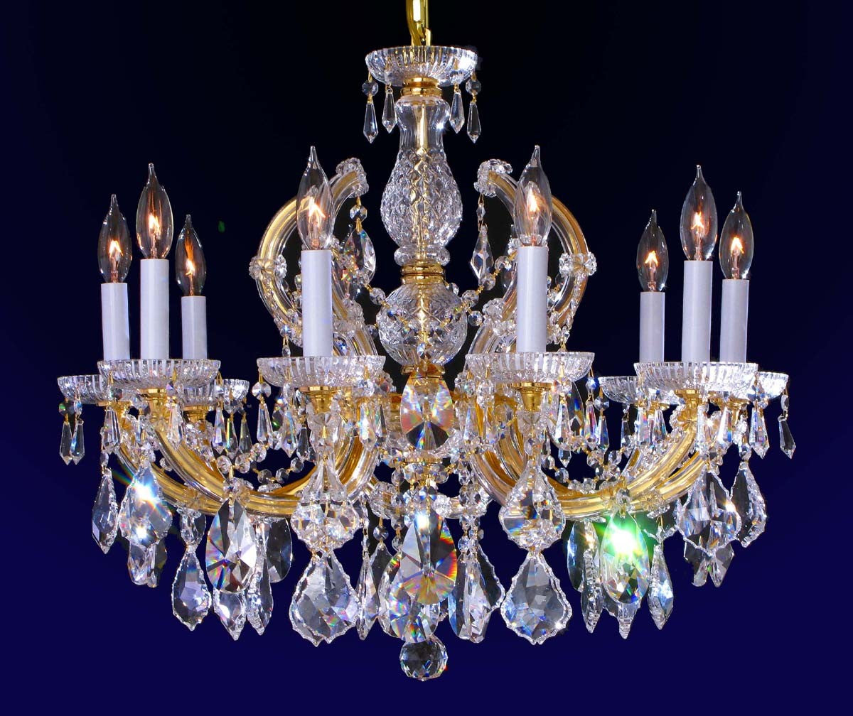 10 Light Maria Theresa crystal chandelier droped with clear crystals