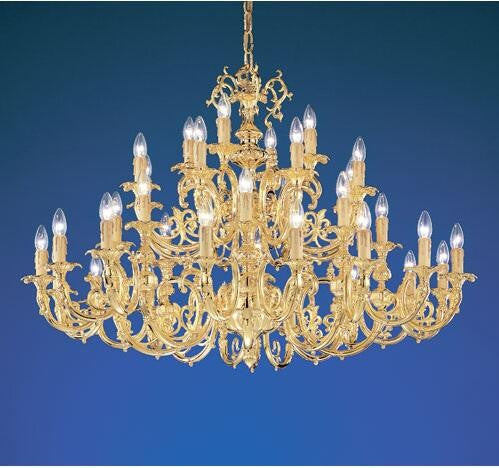 Gold Plate Thirty Six-Light Chandelier