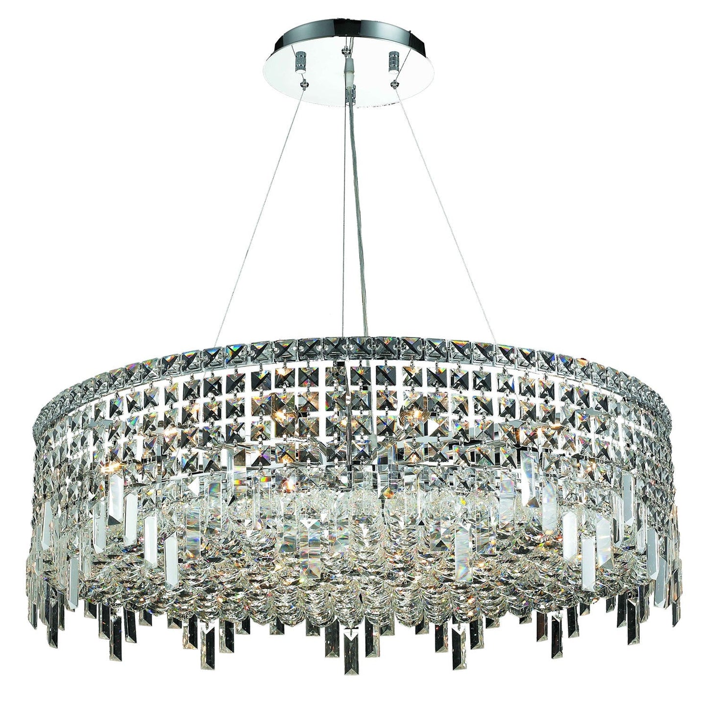 Maxim Chrome Eighteen-Light 32-Inch Pendant with Royal Cut Clear Crystal