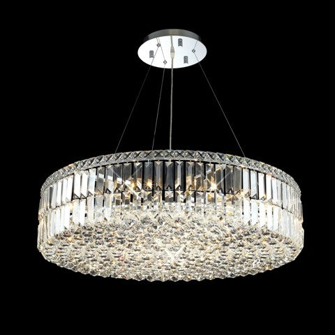 Round Crystal pendant chandelier in chrome finish
