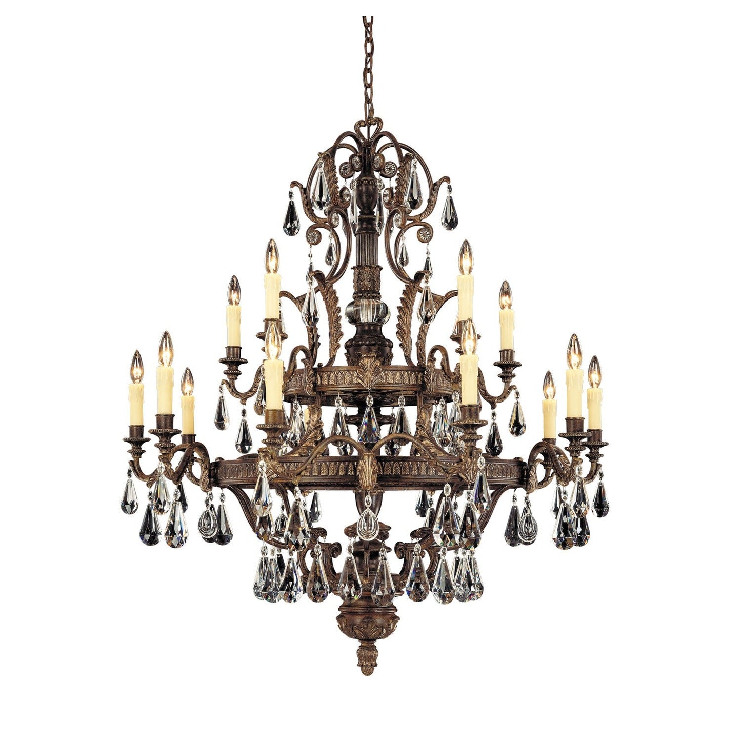 LArt du Luminaire Moroccan Bronze Fifteen-Light Chandelier
