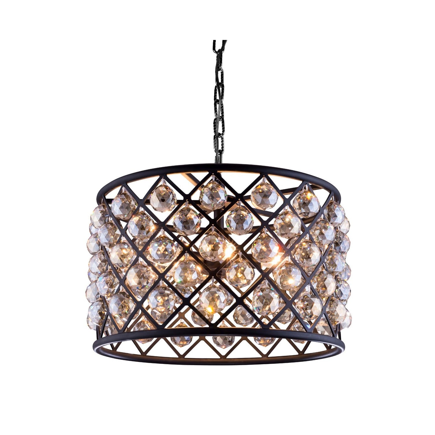 Madison Mocha Brown Six-Light Pendant with Royal Cut Golden Teak Crystals