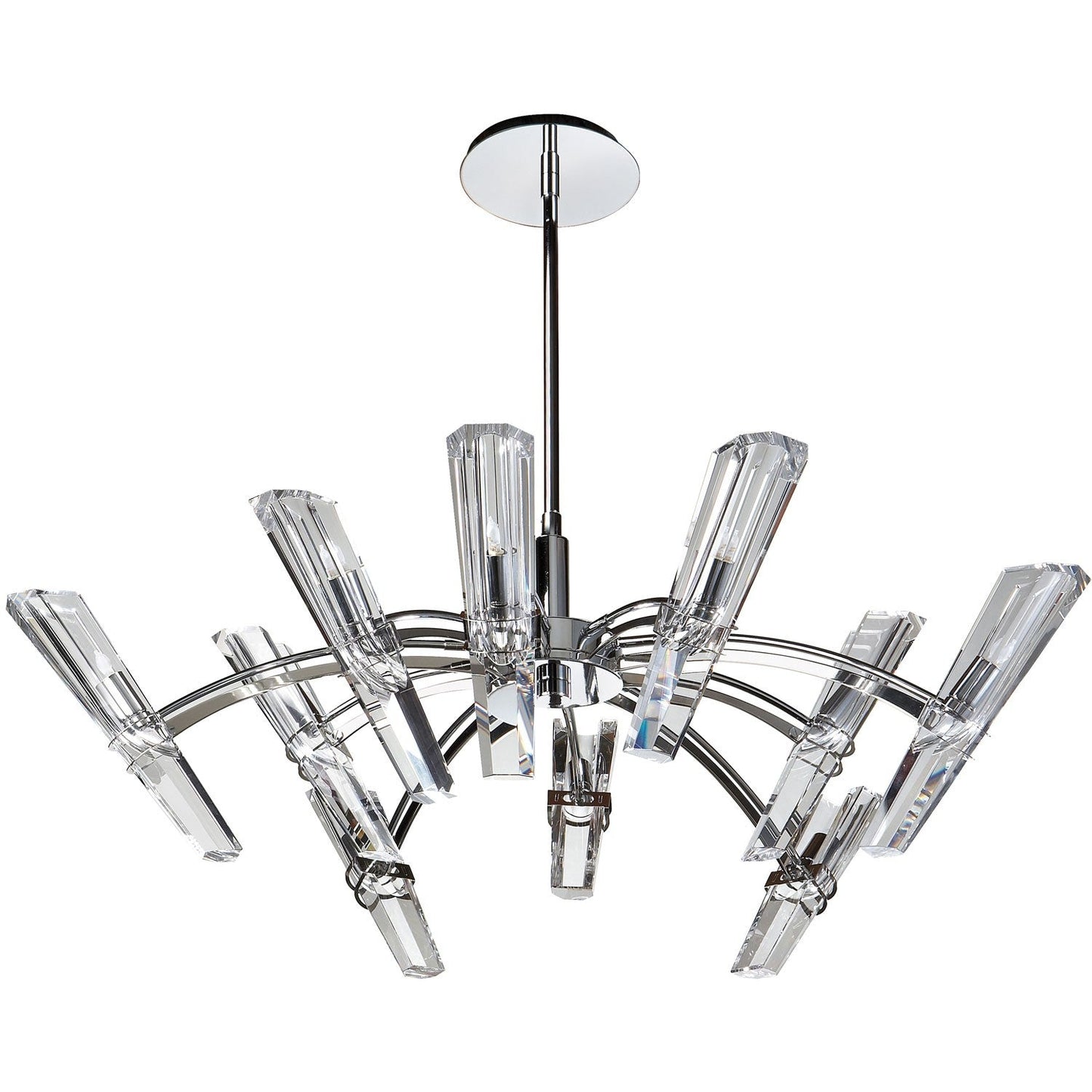 Golden Sapphire Chrome Ten-Light Pendant