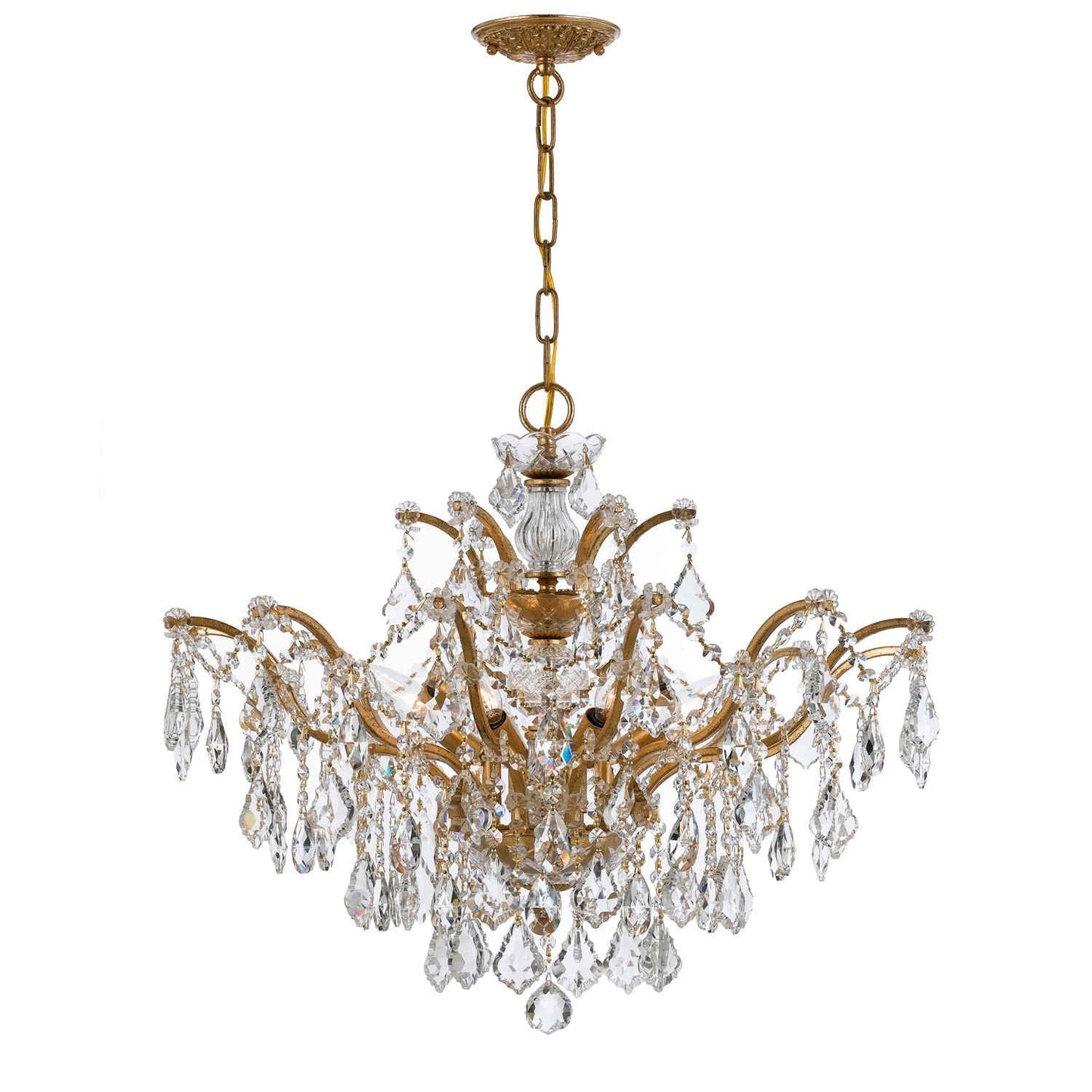 Gold 27-Inch Six Light Swarovski Elements Chandelier