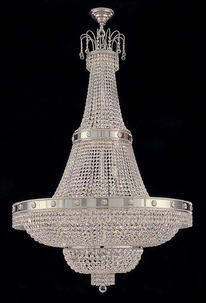 Entryway/ foyer large crystal chandelier in polished chrome finish