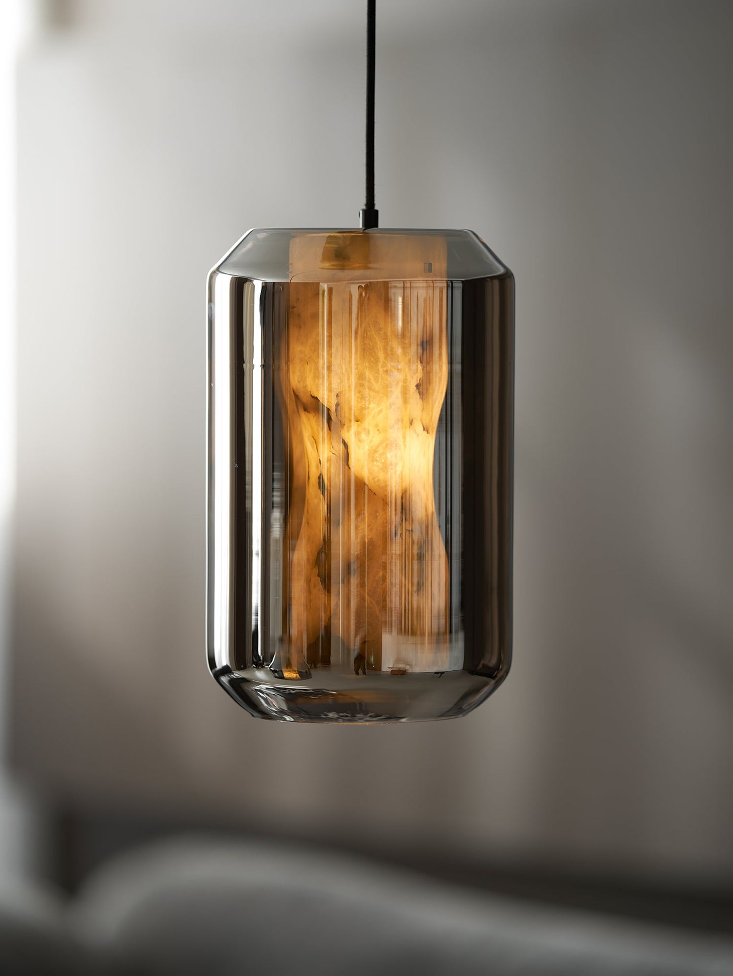 Alabaster Glass Cylinder Pendant Light