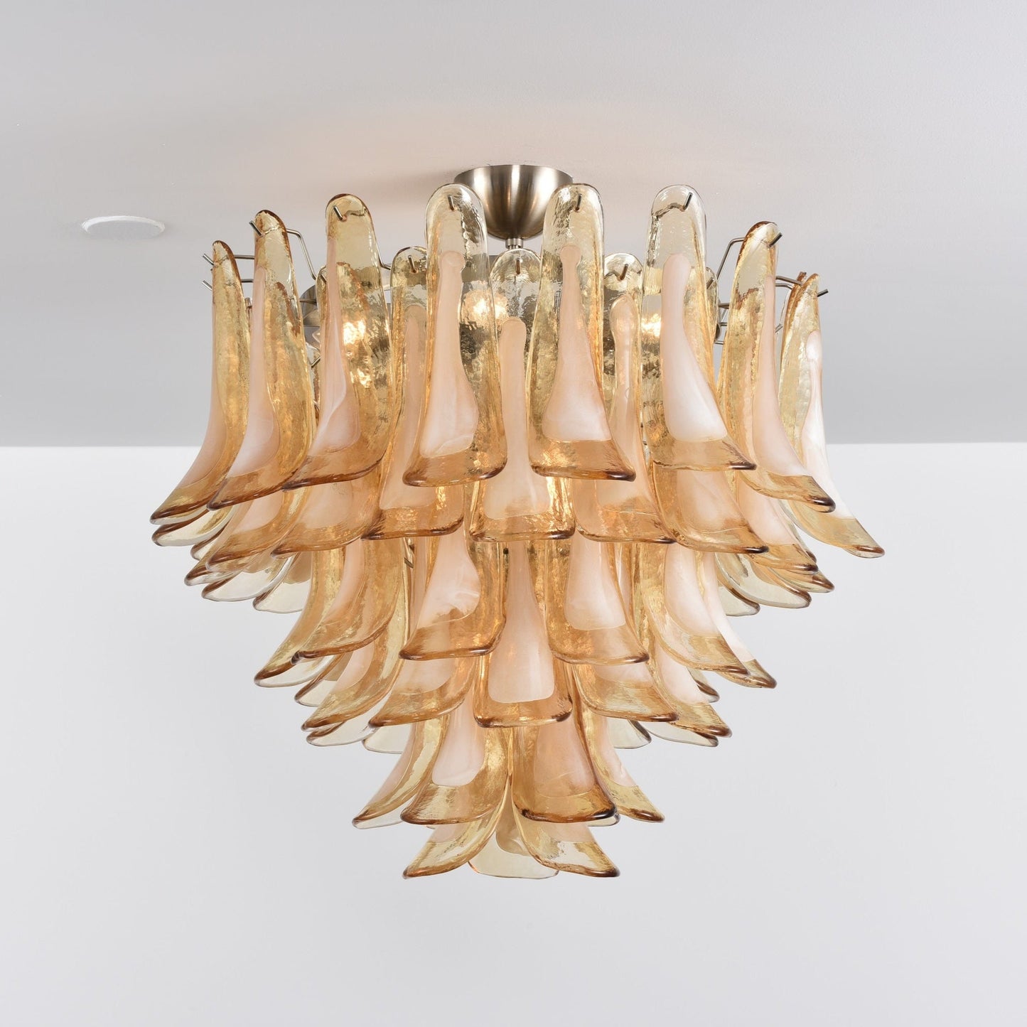 Amber Petal Glass Ceiling Lamp
