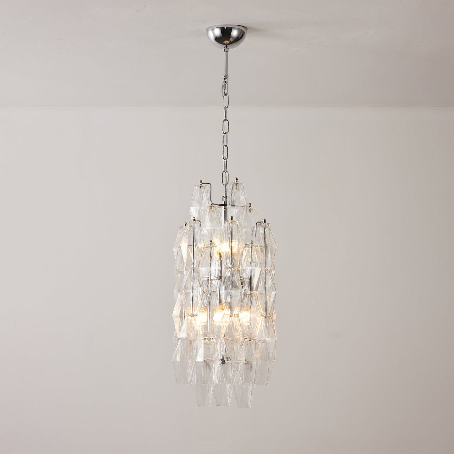 Amber Prism Long Chandelier