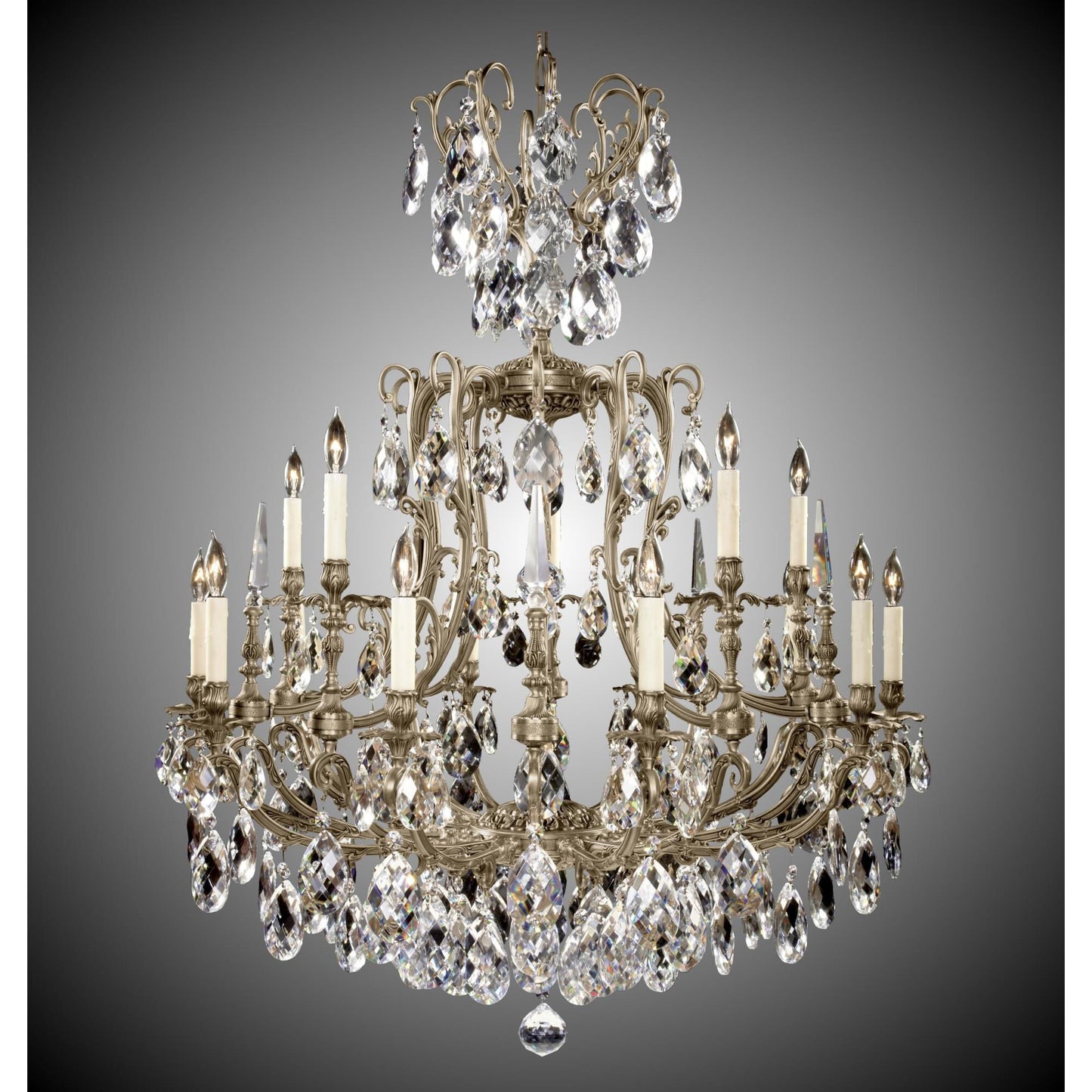 American Brass And Crystal Parisian 15 Light Chandelier Cp308566