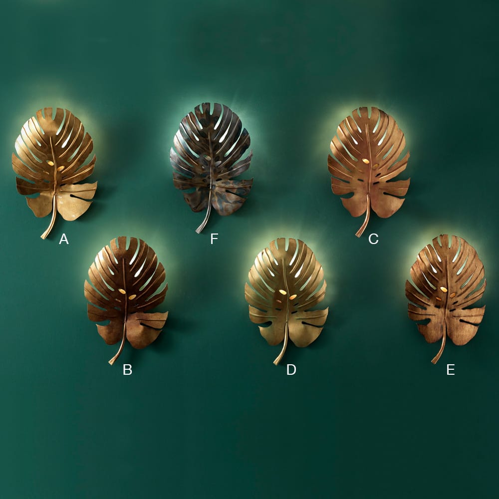Exclusive Designer Italian Tropical Leaf Wall Lights