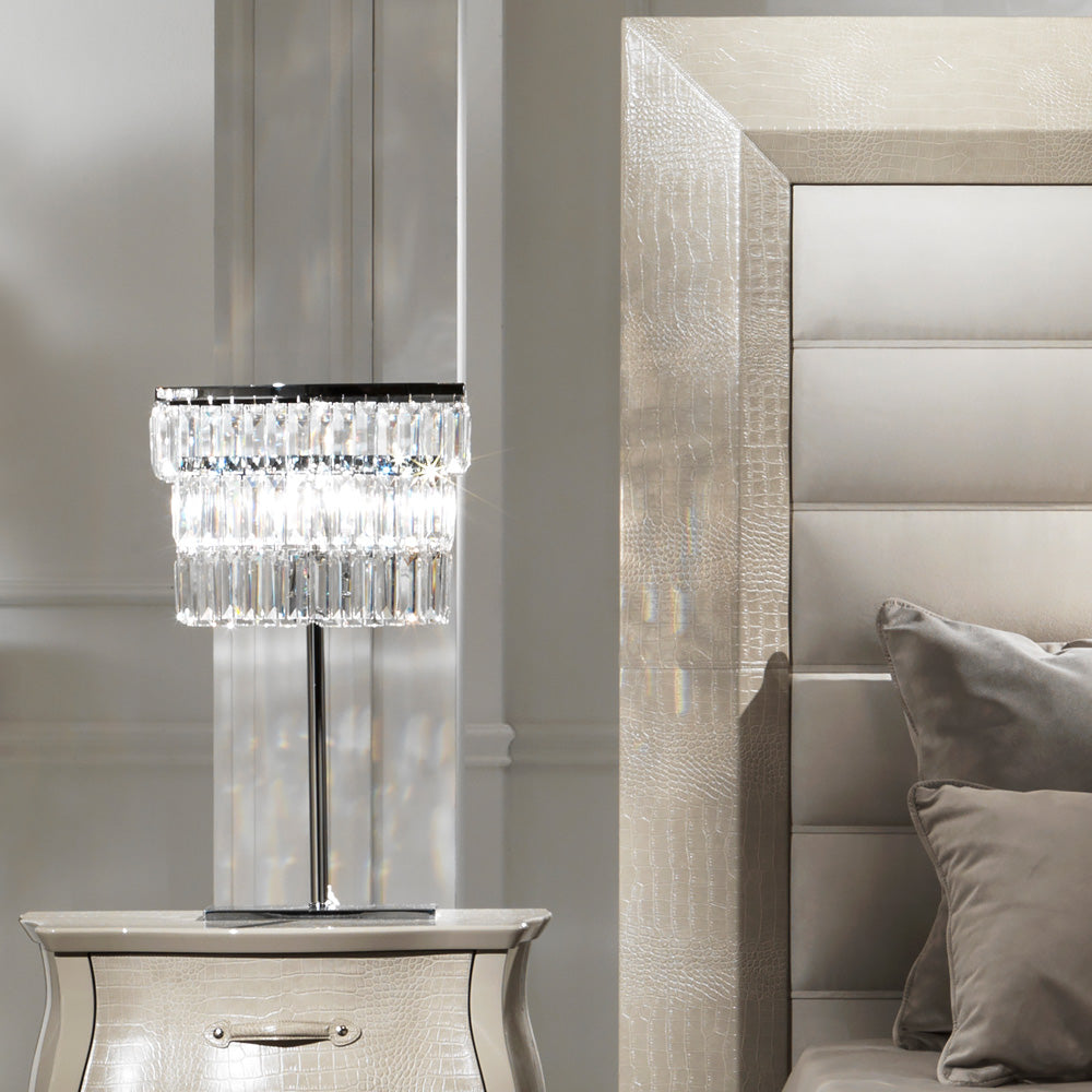 Glass Pendant Contemporary Chrome Designer Italian Table Lamp