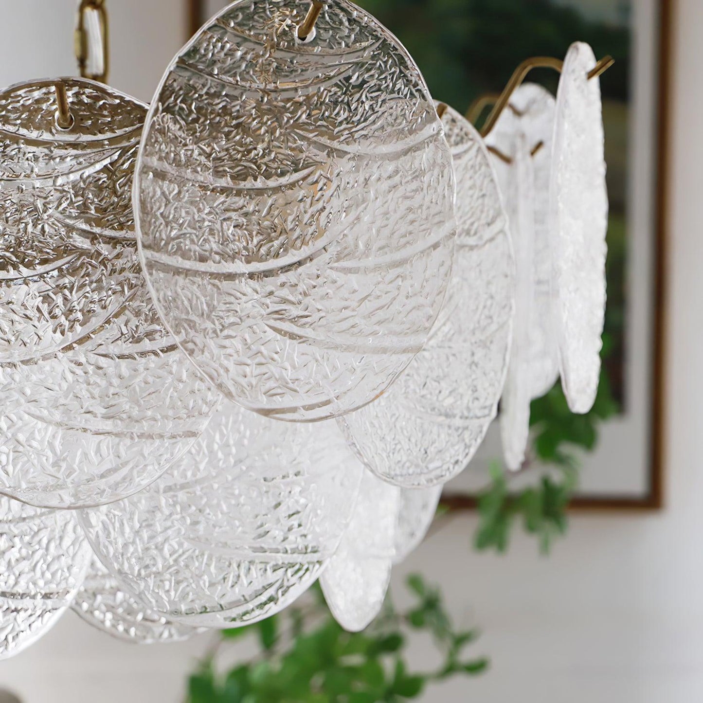 Glass Disc Gasolier Chandelier