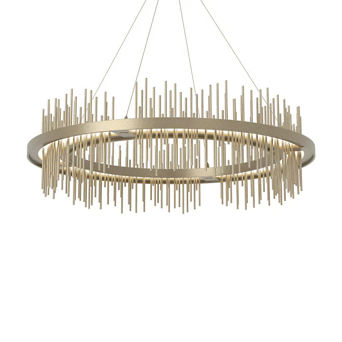 Gossamer Circular LED Pendant - 38" Wide Double - Soft Gold