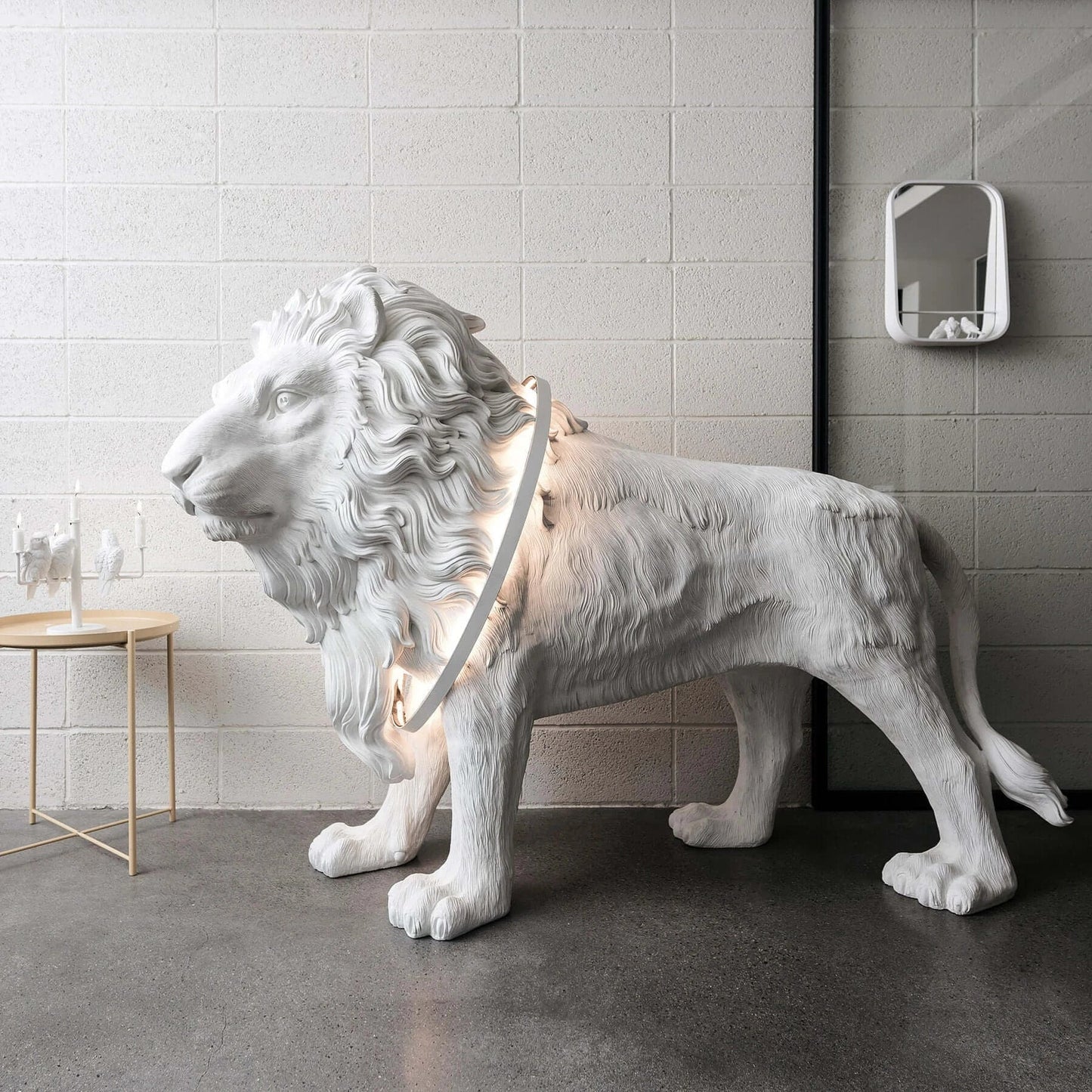 Leo Lion Sculpture Tall Lamp Floor Lamp